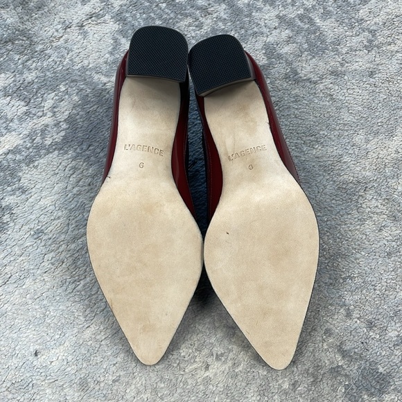 New L’Agence Elodie Pump Heeled Lace Up Oxford Preppy Academia Red Black 6 - Picture 9 of 11